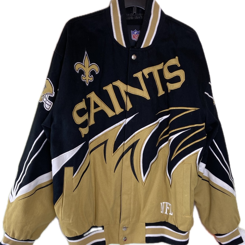 RARE VNT Licensed Official NFL New Orleans Saints Football Bomber Jacket